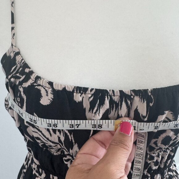 En Saison Carmen Print Sleeveless Midi Sun Dress Black and White Print Size Larg - Picture 7 of 9